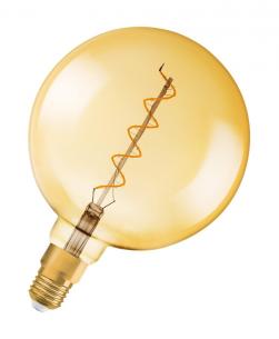 mpbar d guld e27 820 5w spiral globe stor 1906 vintage osram