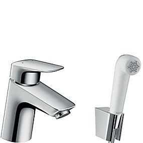 krom bidette med h�ndvaskarmatur logis hansgrohe