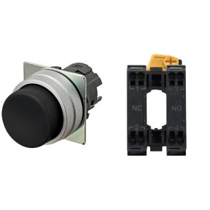 a22nn-mpm-nba-p102-nn terminal push-in ndt ikke-t 1no1nc black opaque color cap momentary projiceret metal rstet b bezel 22 a22nn trykknap