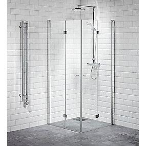 d�r 1 easyclean glas klart h�rdet 6mm aluprofil justerbar 99x200 folded�r vetro