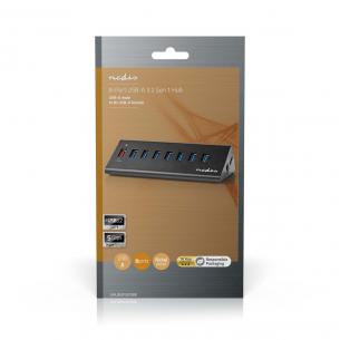 usb 8x gbps 5 drevet usb mforsyning str gen1 2 3 usb 0 qc3 8-port usb-hub