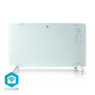 hvid termostat justerbar c 35 - 15 display led varmeindstillinger 2 w 2000 panel glas badevrelse til velegnet wi-fi elradiator smartlife nedis
