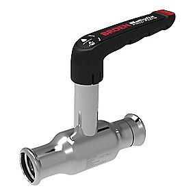 st�l rustfrit press-press h�ndtag og spindel h�j med dn50 mm 54 kuglehane ballofix broen