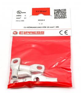 stk 5 af poser i - m6 10mm2 kr10-6 rkabelsko cu-r