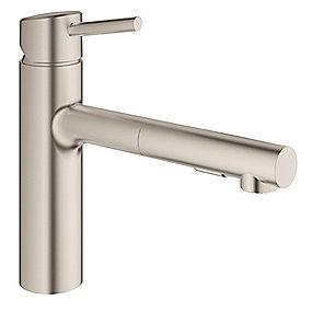 supersteel kstud udtr med kkenarmatur k new concetto grohe