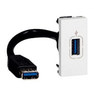 hvid 1m kablet hun udtag 0 2 usb mosaic