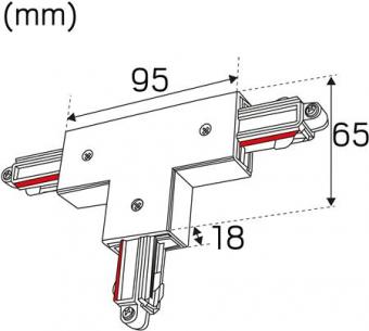 sort indre 1-faset t-tilslutning