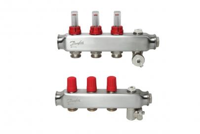flowmeter med ssm 3 3 gulvvarmemanifold danfoss