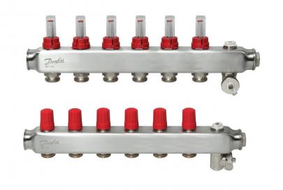 flowmeter med ssm 6 6 gulvvarmemanifold danfoss