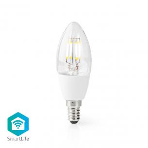 stk 1 stearinlys ios android glas k 2700 hvid varm w 5 lm 400 e14 wi-fi re dep gl led smartlife nedis