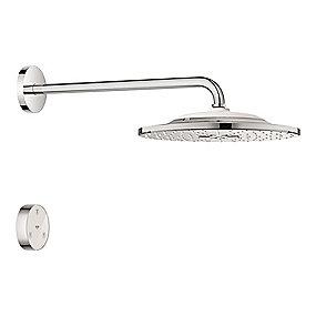 forkromet fjernbetjening brusearm med 420mm �310 hovedbruser smartconnect rainshower grohe