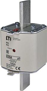 500v gg 630a nh3 sikring