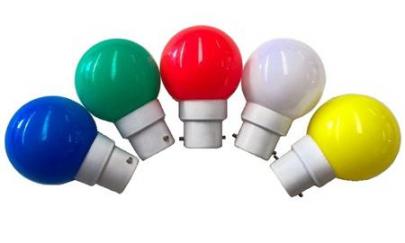 kugle plast 45mm bl b22 1w krone led