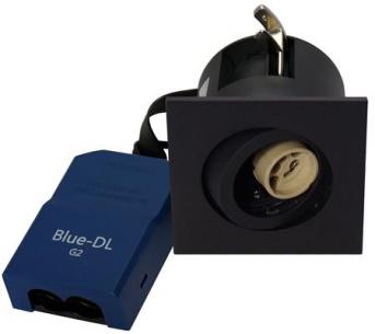 sort mat lyskilde ex 230v gu10 87x87mm downlight g2 66 blue-dl