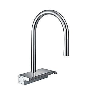 krom ksbruser udtr med tud 220mm kkenarmatur k m81 select aquna hansgrohe