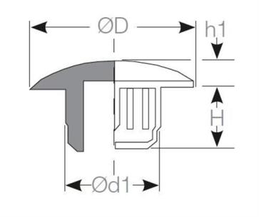 sort 10mm kningsknap afd