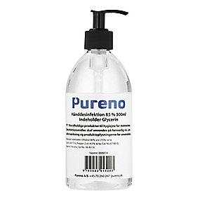 pumpe med glycerin med alkohol 85 500ml h�ndsprit pureno