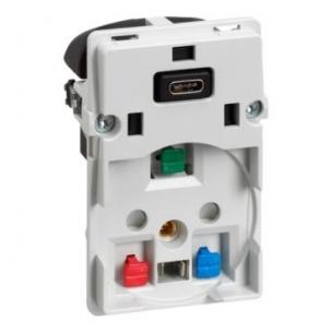 afdækning uden - modul 5 1 udtag lader usb-c med jord med stikkontakt fuga lk