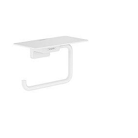 hvid mat hylde m toiletpapirholder addstoris hansgrohe