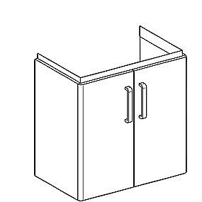 hvid blankpoleret 2låger 597x397x605mm vaskeskab compact renova geberit