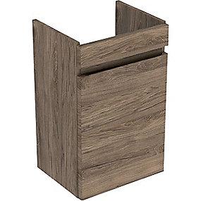 hickory nøddetræ 1låge 385x310x660mm vaskeskab plan renova geberit