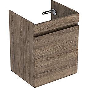 hickory nøddetræ 1skuffe 484x606x407mm vaskeskab plan renova geberit