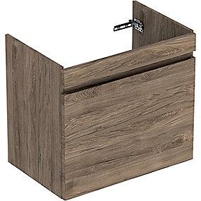 hickory nøddetræ 1skuffe 682x606x446mm vaskeskab plan renova geberit