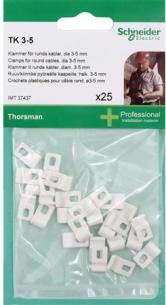 stk 25 hvid rund 3-5 tk jle kabelb clips thorsmans