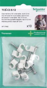 stk 10 hvid rund 8-12 tcs-c3 skrueclips thorsmans
