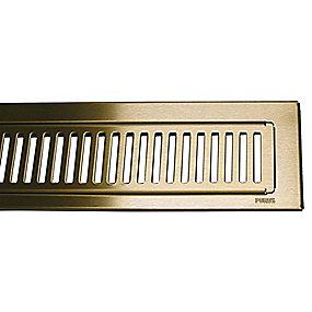 l st rustfrit behandlet pvd messing 600mm rist og ramme rib line purus