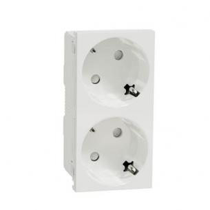 white screwless e 2p socket 2xschuko