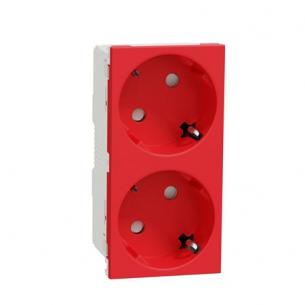 red screwless e 2p socket 2xschuko
