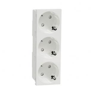 white screwless e 2p socket 3xschuko