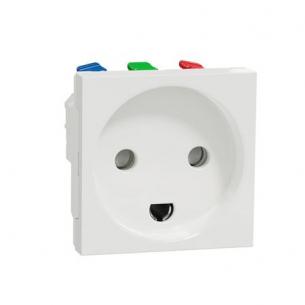 white 45x45 enkelt stikkontaktindsats