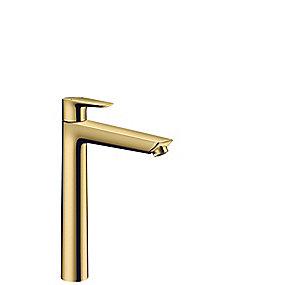 gold-optic polished tud 183mm bundventil med ndvaskarmatur h 240 e talis hansgrohe