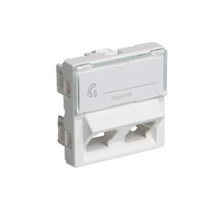 hvid 45 vinklet modul 2 konnektor uden keystone 2x for mosaic dataudtag