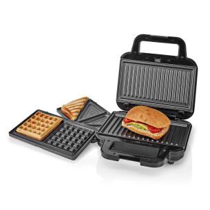 stl rustfri plastik temperaturregulering automatisk cm 5 12 x 22 w 700 waffle sandwich grill grill multi nedis