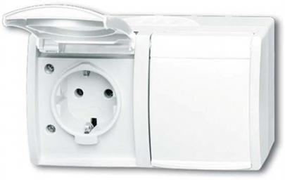 semi hvid 16a 1m stikkontakt schuko abb