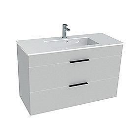 semiglans hvid greb sorte skuffer 2 1000x430mm m�belpakke cube jika