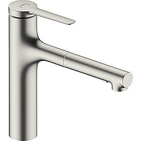 steel-optik kstud udtr med tud 231mm kkenarmatur k m33 zesis hansgrohe