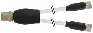 meter 2 ulcsa pvc gr 25mm2 3x0 kabel 3-polet lige hun 2xm8 a-kodet 4-polet han m12 y-kabel