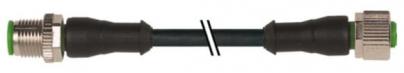 meter 1 ulcsa pvc sort 34mm2 4x0 kabel a-kodet 4-polet lige hun m12 4-polet lige han m12 sensorkabel ler- f