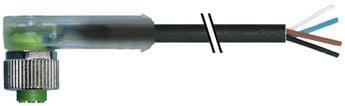 meter 20 csa ul pvc sort 34mm2 4x0 kabel med a-kodet dc 24vac led 4-polet vinklet hun m12 sensorkabel ler- f