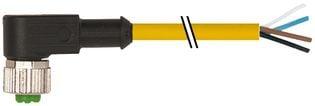 meter 5 7 csa ul pvc gul 34mm2 4x0 kabel med a-kodet 4-polet vinklet hun m12 sensorkabel ler- f