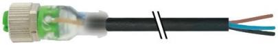 meter 10 csa ul pvc sort 34mm2 3x0 kabel med a-kodet dc 24vac led 3-polet lige hun m12 sensorkabel ler- f