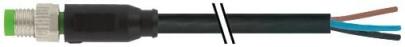 meter 5 csa ul pvc sort 25mm2 3x0 kabel med 3-polet lige han m8 sensorkabel ler- f