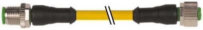 meter 15 0 ulcsa pvc gul 34mm2 4x0 kabel a-kodet 4-polet lige hun m12 4-polet lige han m12 sensorkabel ler- f