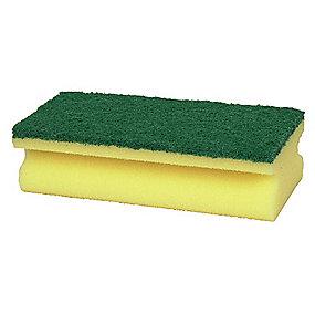 -10stk skureeffekt grov polyether polyester nylon gul n gr 2cm 14x7x4 skuresvamp