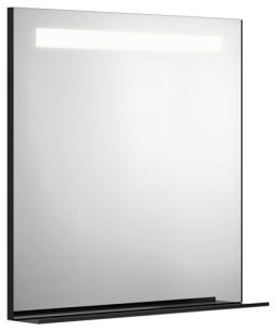80cm sort hylde og lys m spejl