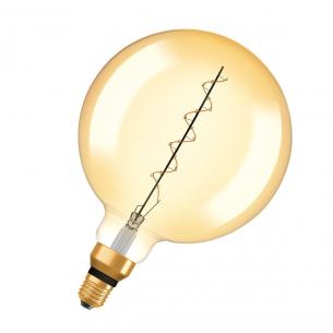 mpbar d e27 33w 822 8w 4 400lm tynd ultra filament spiral guld globe200 led 1906 vintage osram